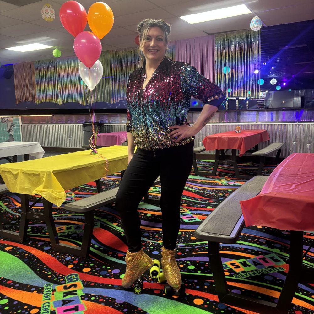 a person standing in a room